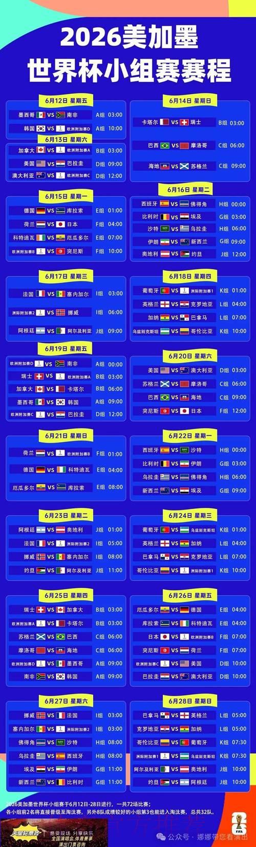 世界杯赛程最新动态全解析