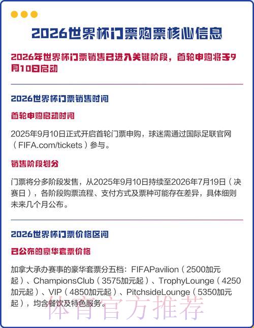 2026世界杯正规购票平台官方入口指南